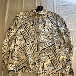 RARE Valentino Newspaper silk blouse